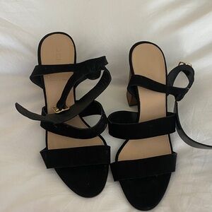 J. Crew Black Strappy Heels